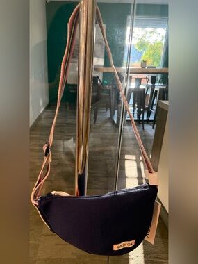 Wildfox Navy Crossbody with Multicolor Rainbow Strap
